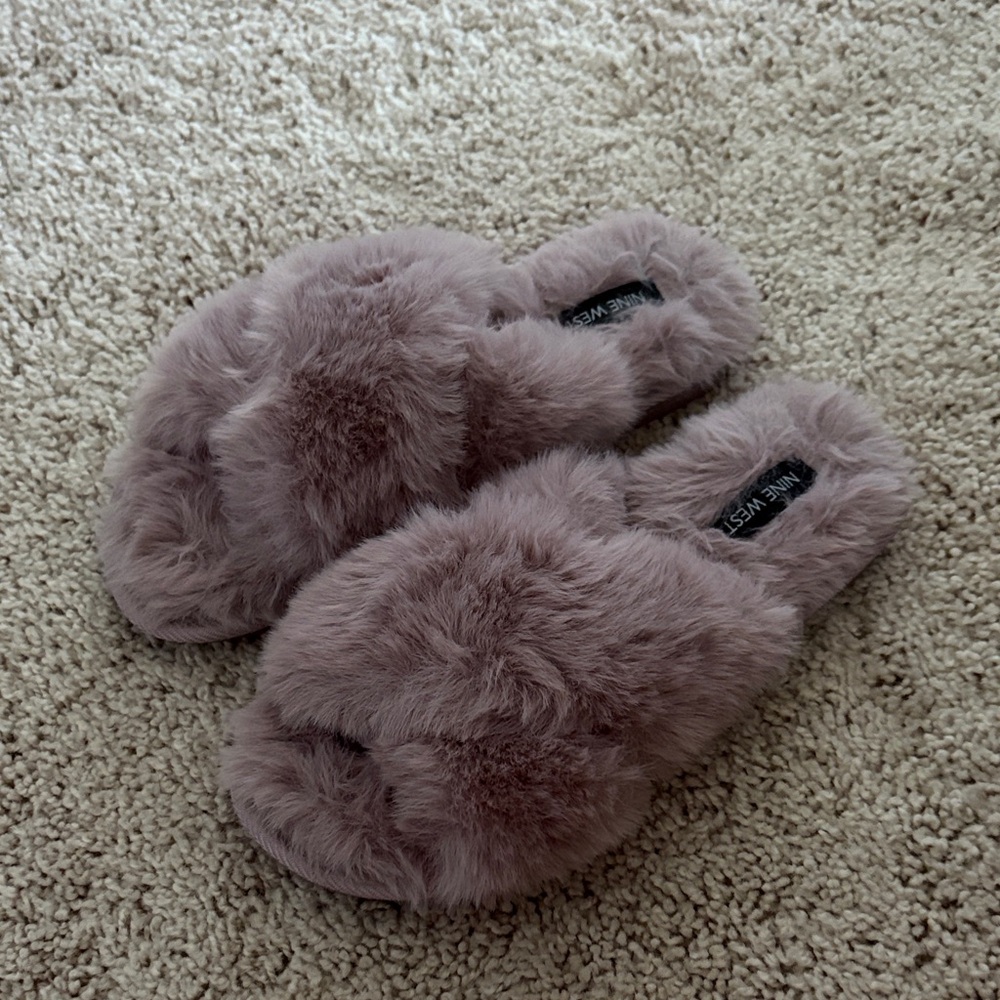 Nine West Plush Lavender Slippers